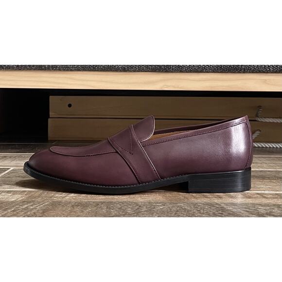 $950 NIB Nettleton Burgundy Leather Almond Toe Tassel Loafers Slip Ons Shoes 12D main image 6